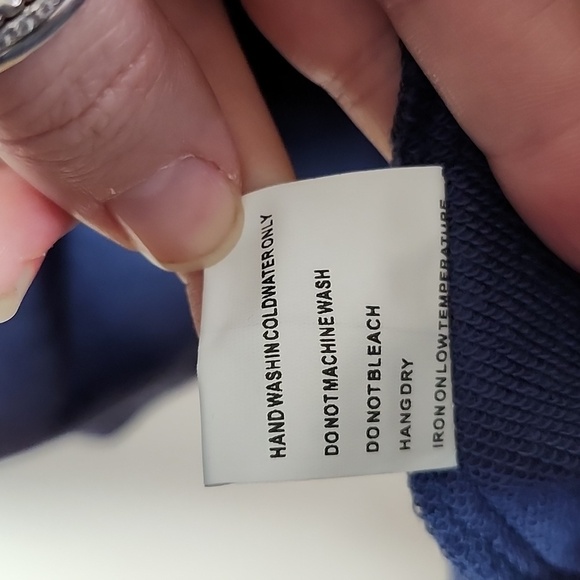 Solitaire Women's Blue Embroidered Full Zip Jacket Cinched Waist Hood Pockets Sm - Picture 9 of 10